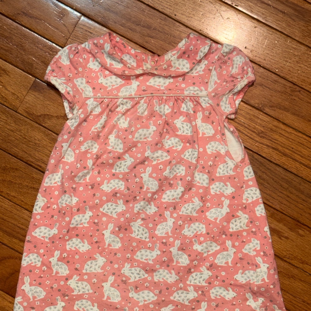 Baby Boden Coral and Cream Animal Print Dress